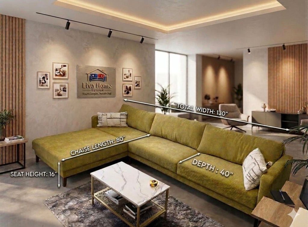 Houston L Sectional Modern Sofa | Handmade in Houston | Liva Home Design