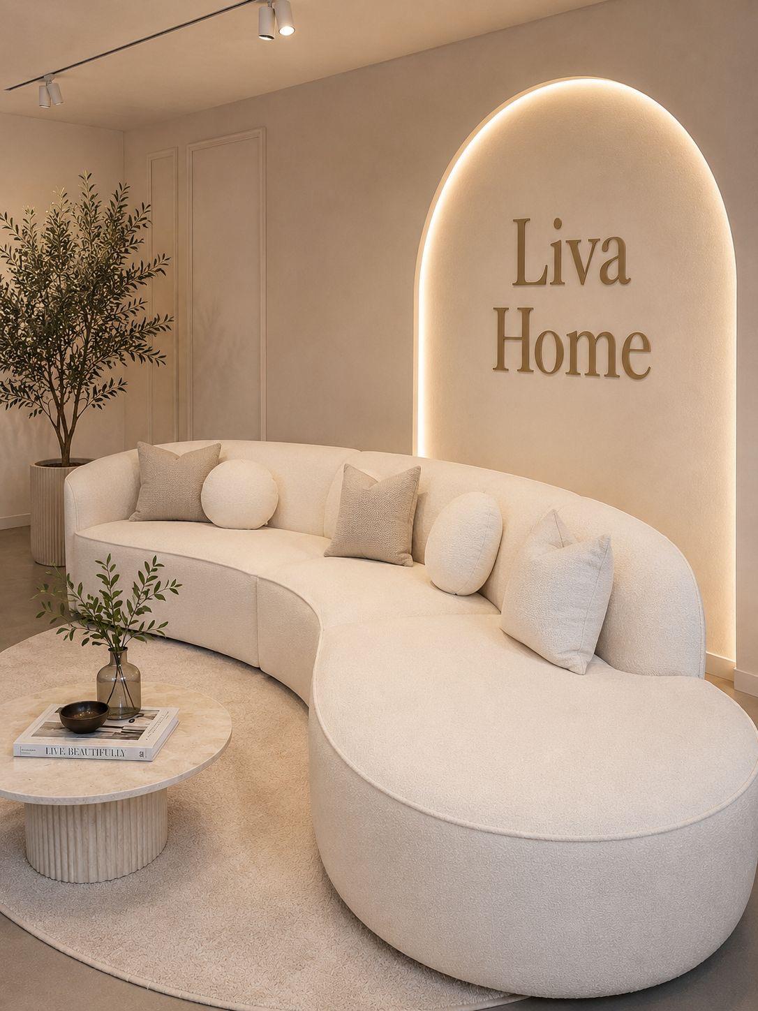 Katy Curve Modern Sofa | Handmade in Houston | Liva Home Design