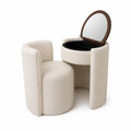 Liva Home Halo Vanity Set w/ Mirror & Stool